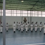Sentido a formatura para concluir cerimonia