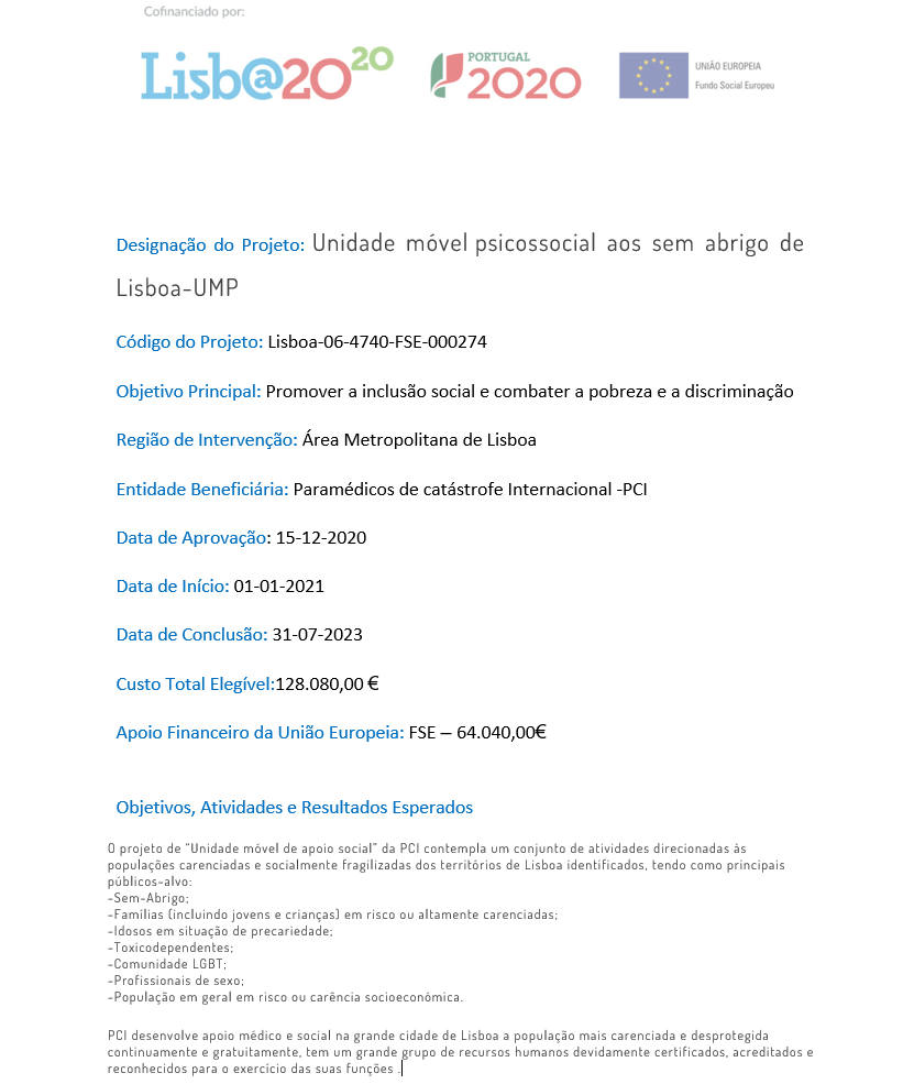 Publicação da operação -2020 -Sem abrigo